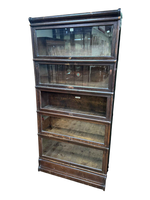 Globe Wernicke oak five height bookcase.