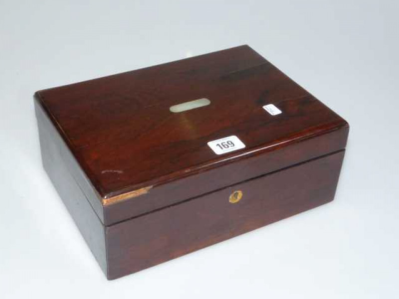 Victorian rosewood work box.