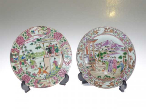 Pair of Chinese famille rose plates.