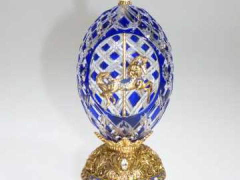 Sapphire Inspiration Crystal Carousel egg by House of Faberge, Franklin...