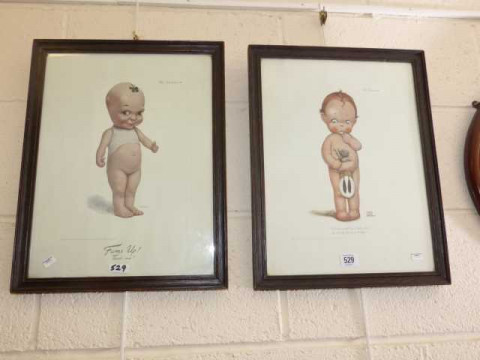 Two framed coloured prints 'The Optimist' A Mascot and 'The Pessimist'...