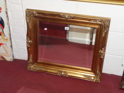 Ornate gilt framed mirror, 60cm x 69cm
