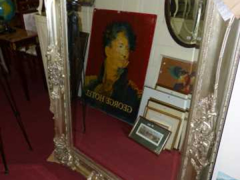 Modern ornate framed mirror, 154cm x 121cm