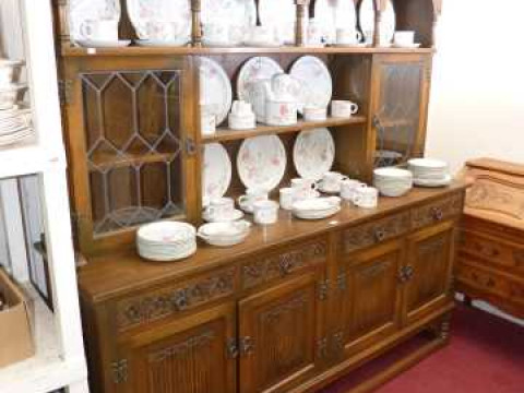 Old Charm leaded door and shelf back dresser