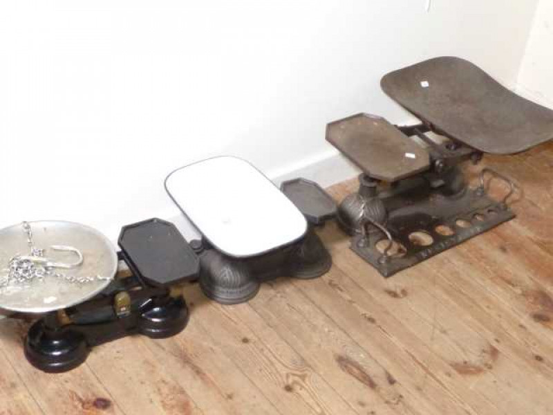 Three metal scales