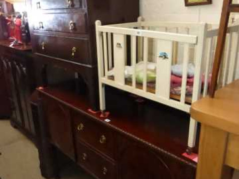 1920's mahogany three drawer bureau and similar sideboard