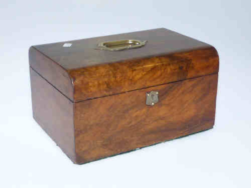 19th Century burr walnut topped jewellery box