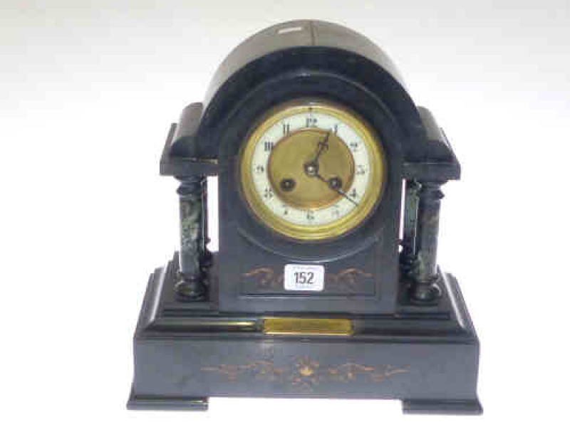 Victorian marble and slate mantel clock