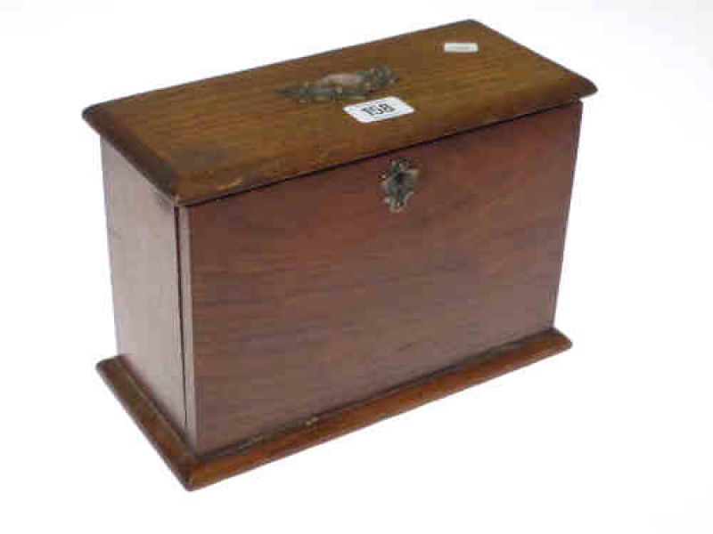 Oak fall front stationery box