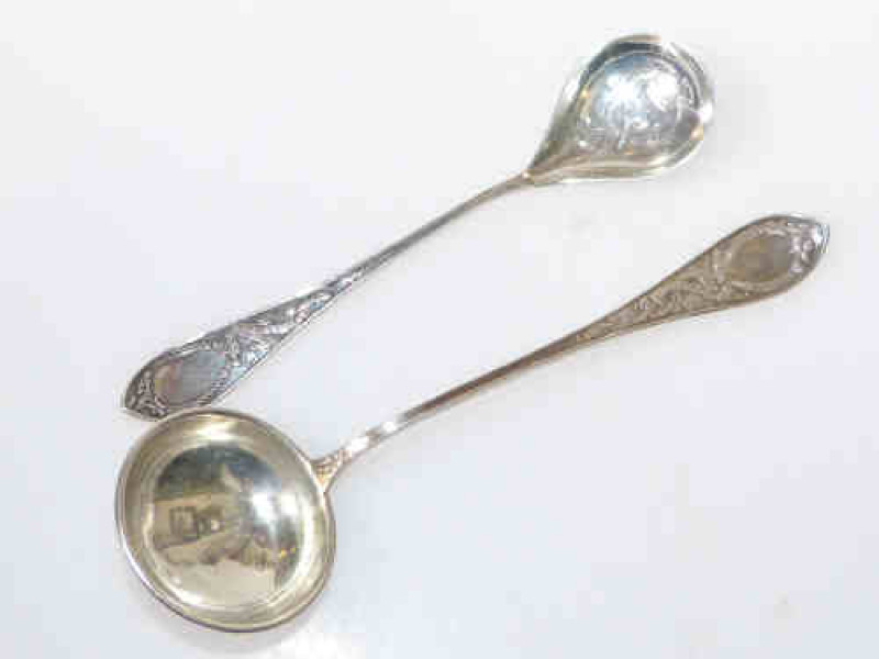 Two continental silver ladles