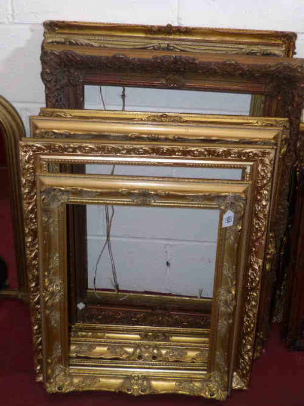 Seven gilt picture frames