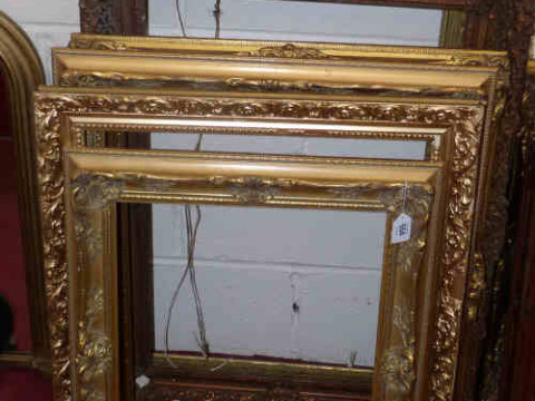 Seven gilt picture frames