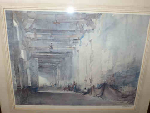 Sir William Russell Flint. Signed print 'White Interior, Chateauneuf sur...