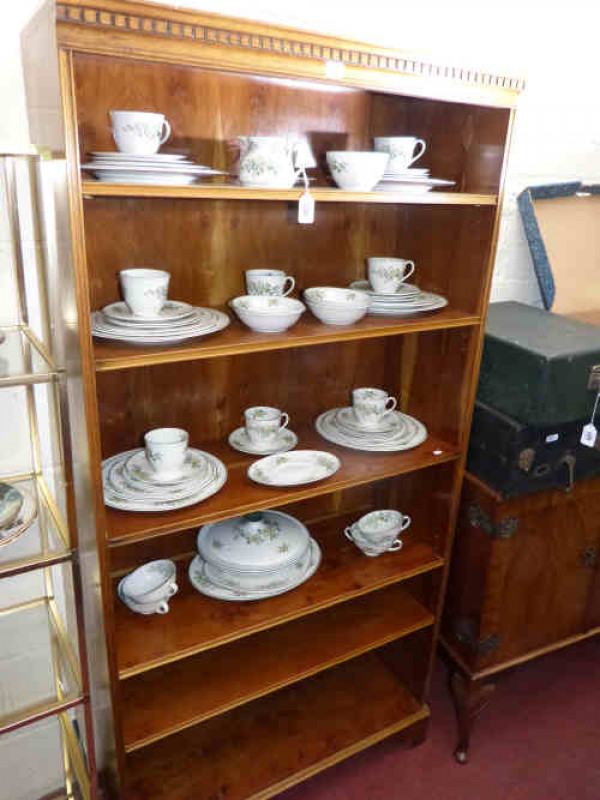 Yew six tier open bookcase