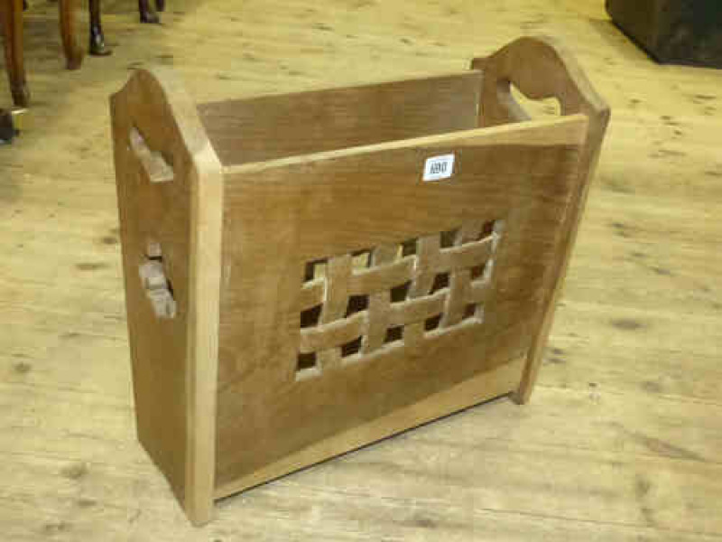 Bespoke lattice oak magazine rack