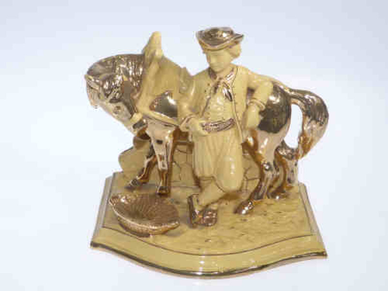 Eichwald horse and boy lustre pipe holder impressed no. 2624