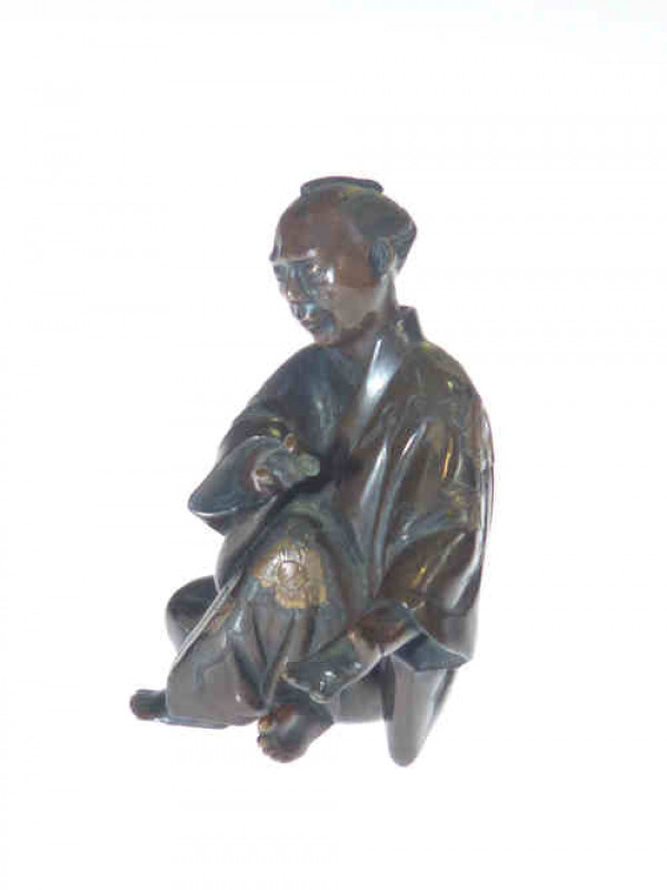 Small Japanese bronze of an elder