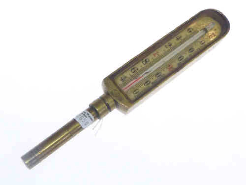 19th Century ships brass thermometer by Casartelli Brothers, Liverpool