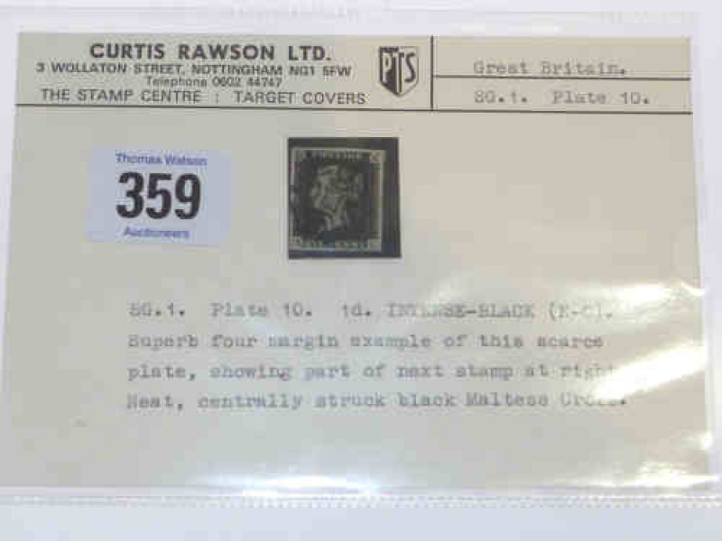 Penny Black stamp plate 10