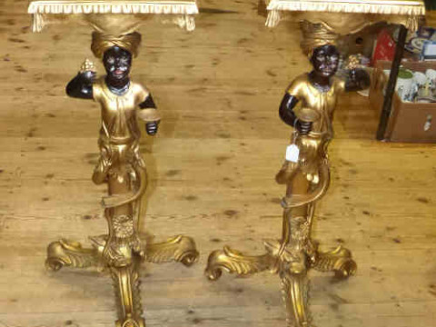 Pair blackamoor stands