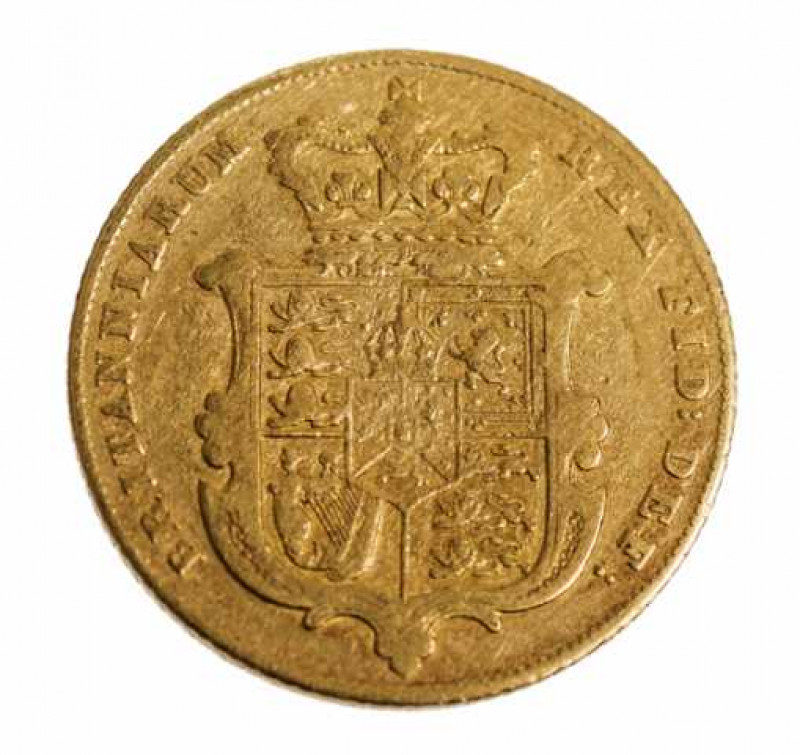 A George IV 1829 shield back sovereign.
