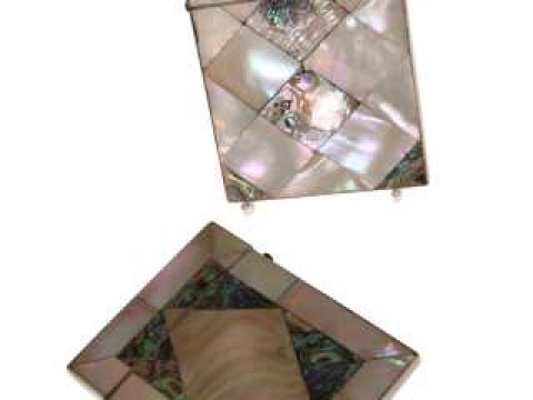 Two Victorian mother-of-pearl and abalone card cases, of characteristic...