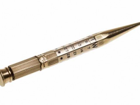 Mordan, a 9 carat gold 'Everpoint' propelling pencil with calendar, with...