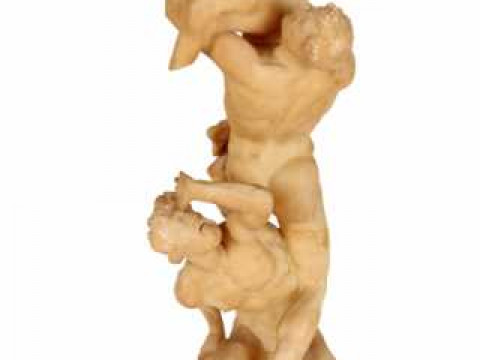 A fine 19th Century alabaster group, The Rape of the Sabines, after Giambologna,...