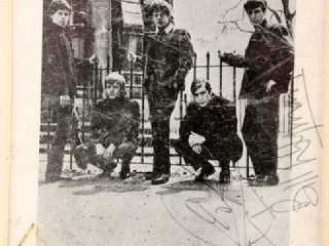 The Rolling Stones, publicity card, signed by Charlie Watts and Bill Wyman....