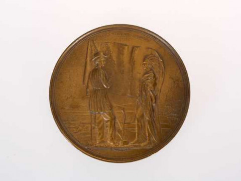 A James Buchanan United States Indian Peace Medal, cast with the date...