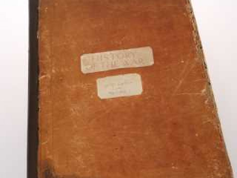 History of the War, a scrapbook, the cover with applied paper cutting...