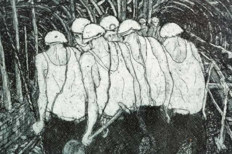 Tom McGuinness (1926-2006), 'The A Team', signed, titled, dated 90 and numbered 12/50 in pencil, limited edition print, framed. 10.5cm by 15cm