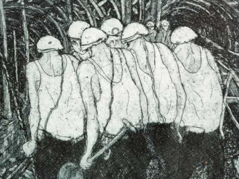Tom McGuinness (1926-2006), 'The A Team', signed, titled, dated 90 and...