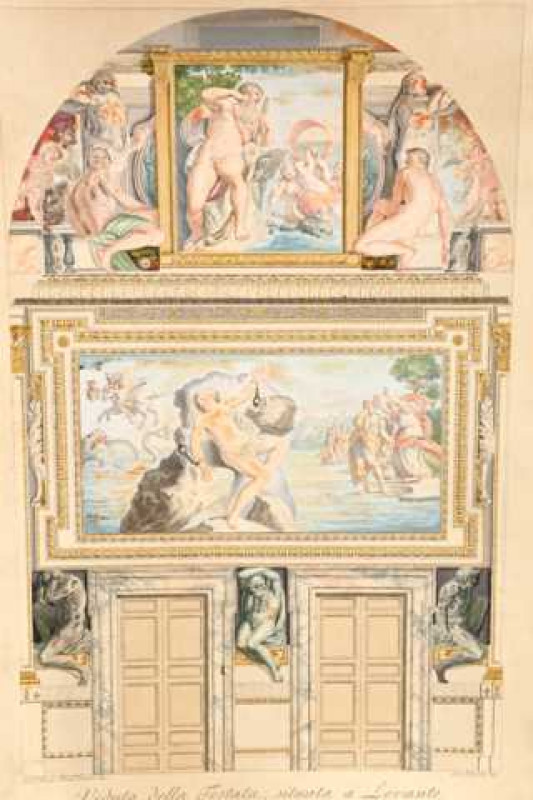 Giovanni Volpato (Italian, 1732-1803), 'Veduta della Testata, situata a Ponente' and 'Veduta della Testata, situata a Levante', two hand coloured copper plate engravings, unframed. 48cm by 31cm