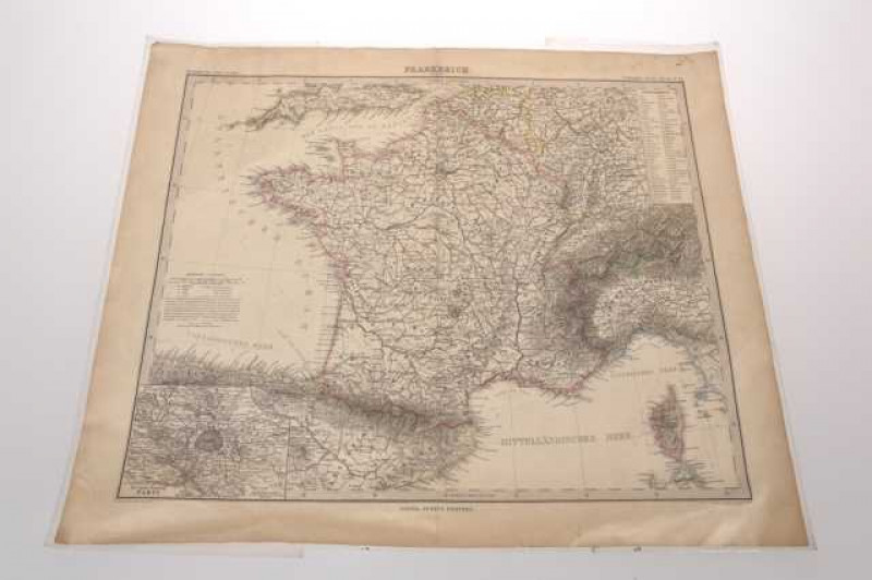 A collection of fourteen hand coloured and engraved maps, eleven of France and three Jacques Bellin of Charcas (Bolivia), Persian Gulf and Lima. (14)