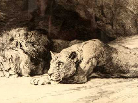 Herbert Thomas Dicksee (1862-1942), Idlers, signed in pencil, etching,...