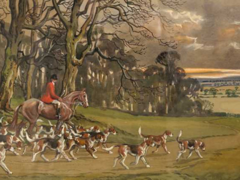 Joseph Appleyard (1908-1960), Going to cover, signed lower right, watercolour...