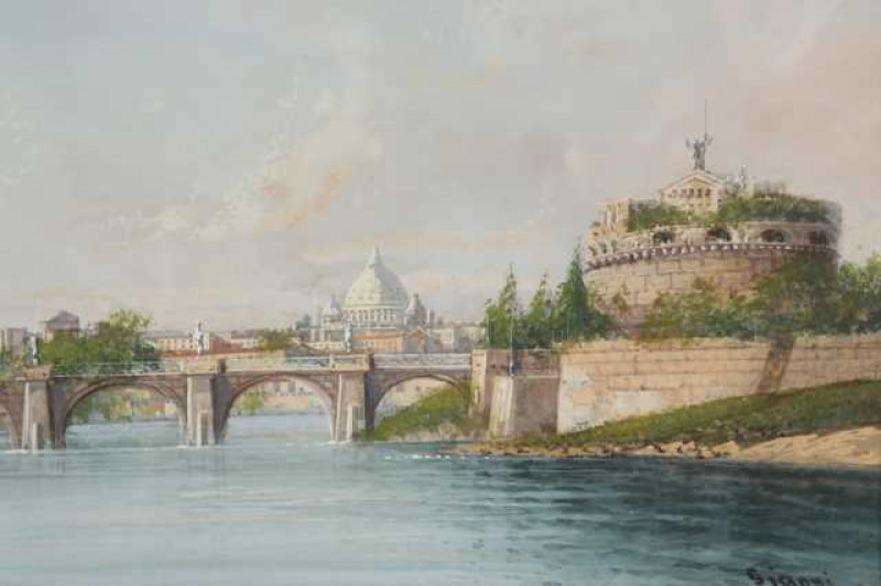 *** Gianni (Italian), Rome, signed lower right, watercolour, framed. 31cm by 48.5cm