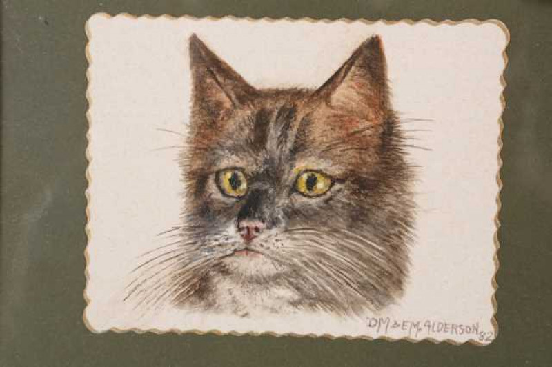Dorothy Margaret & Elizabeth Mary Alderson (1900-1992) (1900-1988), Studies of cats, collection of four, each signed and dated, watercolour, framed. (4) Each approximately 8.5cm by 11cm
