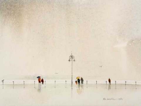 Ken Lochhead (Scottish, 1936-2006), Figures by the sea, signed and dated...