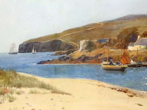 Richard Wane (1852-1904), Welsh coastal scene, signed lower right, watercolour,...