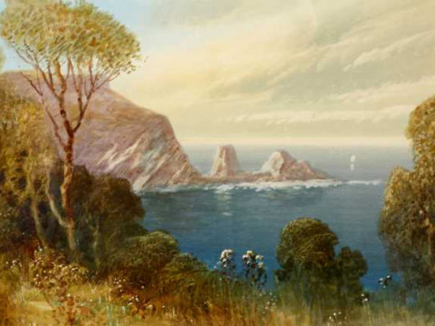 John Shapland (1865-1929), Anstey's Cove, Torquay, signed lower right,...