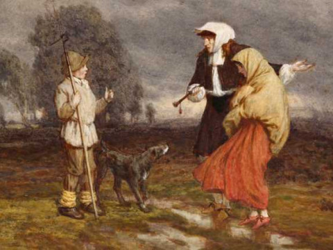 John Dawson Watson (1832-1892), Get away home, signed with initials and...