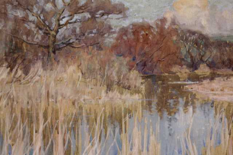 Cecil Ross Burnett (1872-1933), River reflections, signed and dated 07 lower left, watercolour, framed. 16.5cm by 24cm