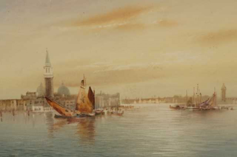 John Shapland (1865-1929), Venice, signed lower left, watercolour, framed. 25.5cm by 35.5cm