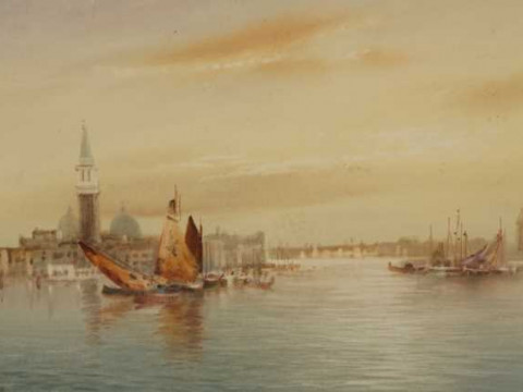 John Shapland (1865-1929), Venice, signed lower left, watercolour, framed....