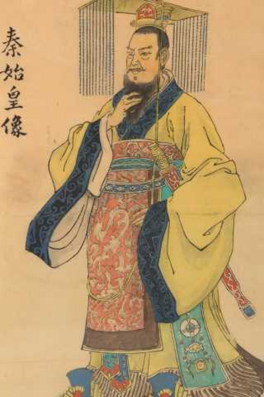 Chinese School, Portrait of an Emperor, watercolour, framed. 44cm by 34cm