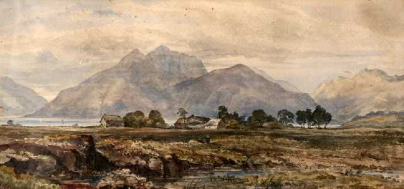 Scottish School (19th Century), Ballachulish, unsigned, inscribed verso, watercolour, framed. 16.5cm by 34cm