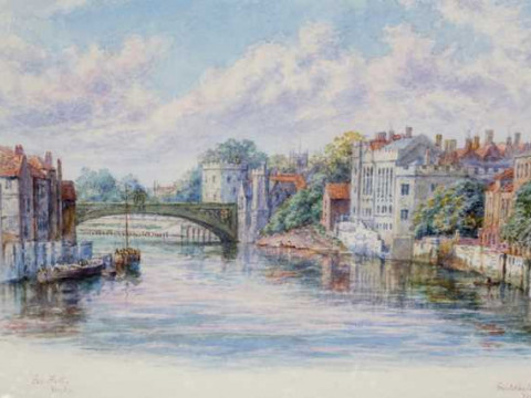 George Fall (1848-1925), 'Guildhall, York', signed Geo Fall/York lower...