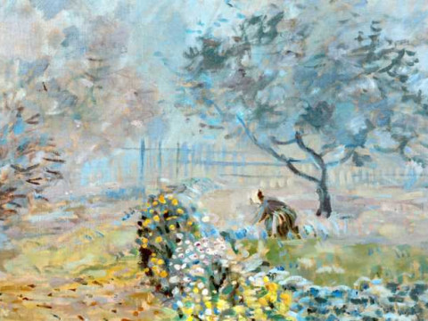 Nata Nova (b.1955) after Alfred Sisley (1839-1899), Woman in a garden,...